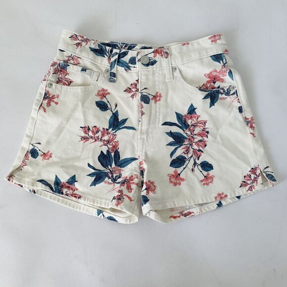 Lucky Brand Pants - Lucky Brand Shorts Women 24 White Denim Floral Pink Jean Preppy Boho Festival